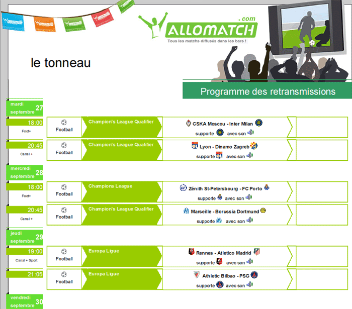 Cliquez sur l'affiche pour le d�tail des rencontres !